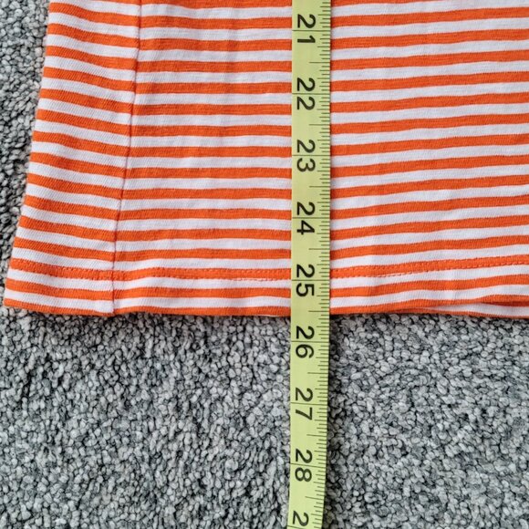 J. Crew Orange & White Striped Studio Tee Size Medium - Picture 8 of 10